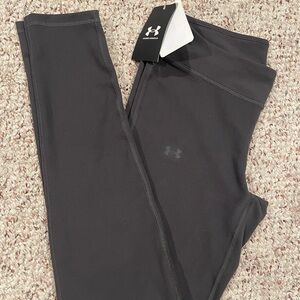 Girls Under Armour Charcoal Cropped Workout Leggings Activewear (YLG) NWT